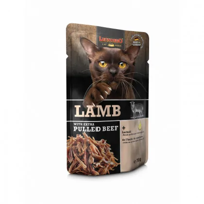 Leonardo Mokra karma dla kotów jagnięcina z szarpaną wołowiną 70g