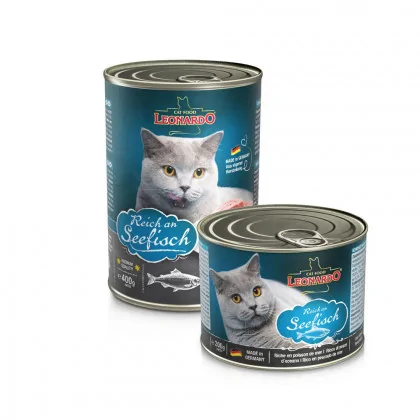 Leonardo Quality Selection Mokra karma dla kot贸w bogata w ryby morskie wysoka zawarto艣膰 mi臋sa produkt 400g