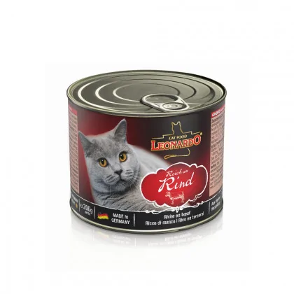 Leonardo Quality Selection Mokra karma dla kotów bogata w wołowinę produkt 200g