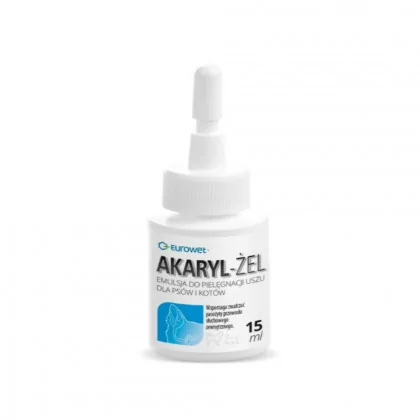 Eurowet Akaryl Żel do pielęgnacji uszu dla psów i kotów pojemność butelka 15ml