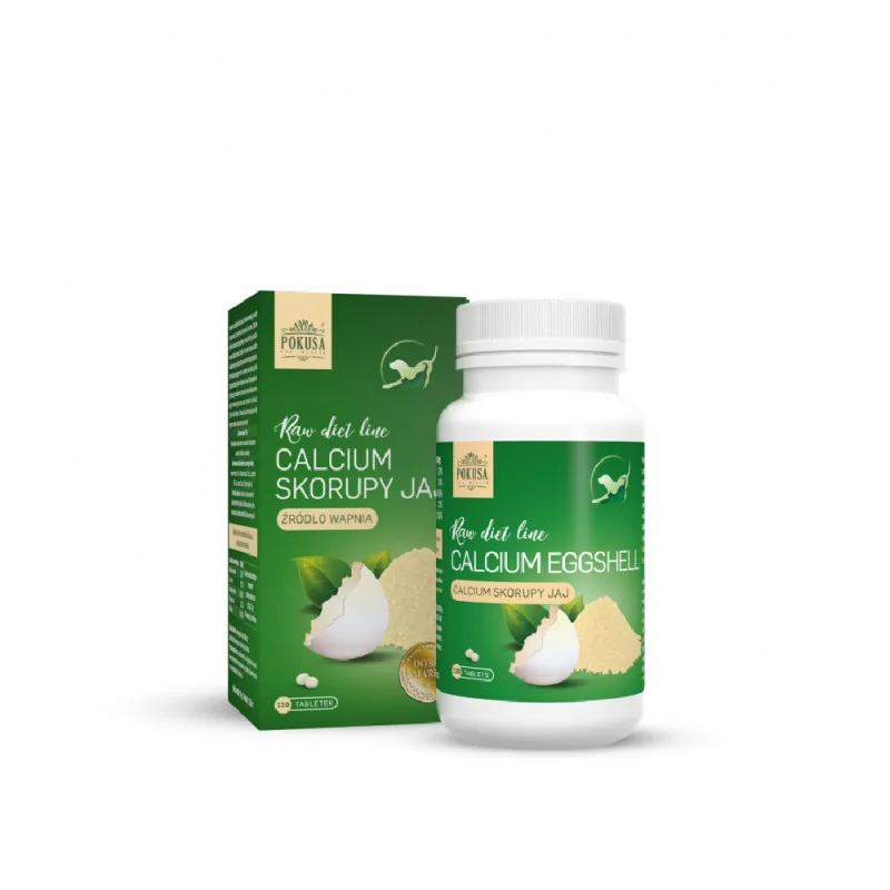 Pokusa RawDietLine Skorupy jaj dla psów i kotów, źródło wapnia produkt 120 tabletek